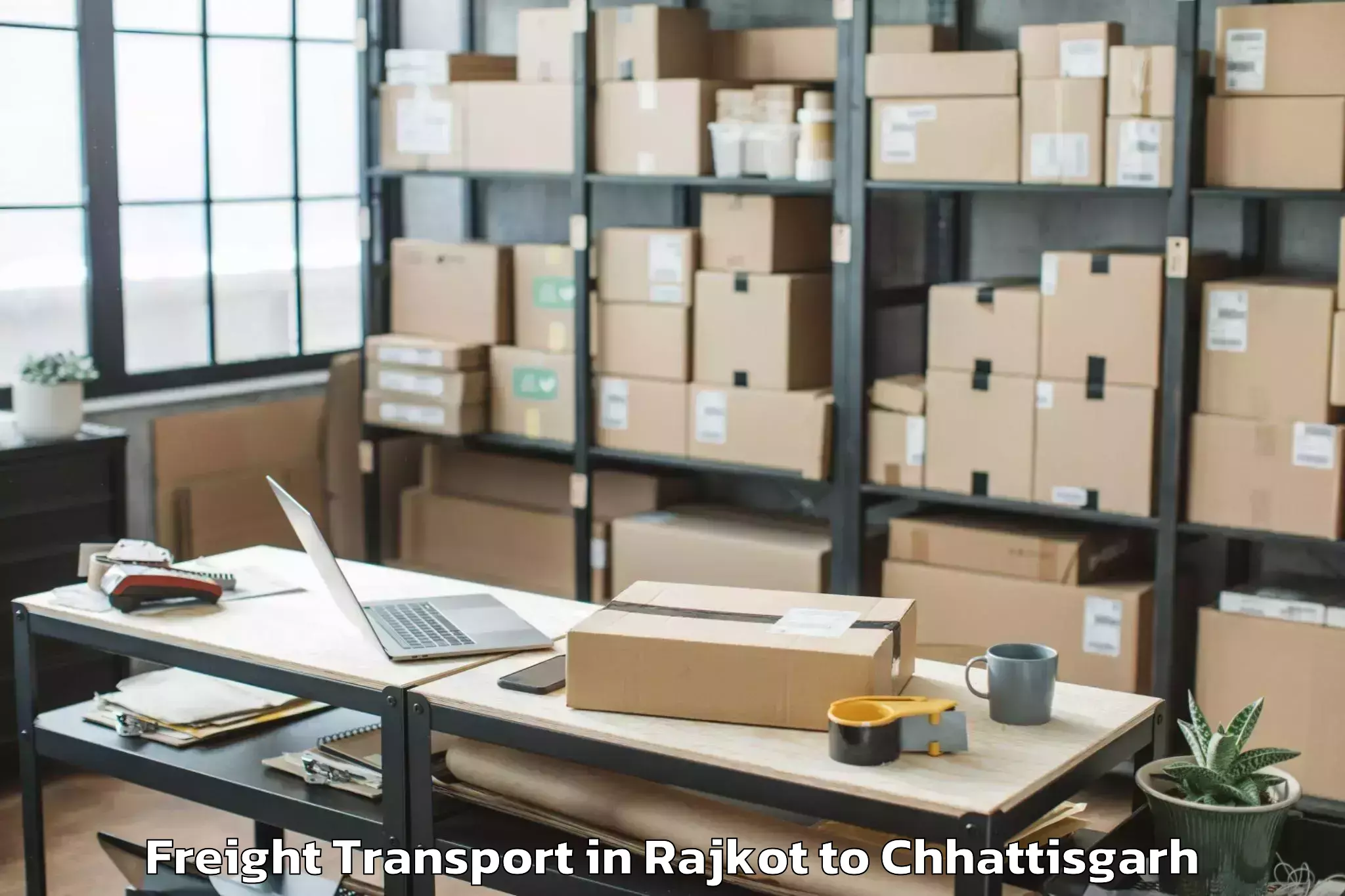 Reliable Rajkot to Dr Cv Raman University Bilaspu Freight Transport